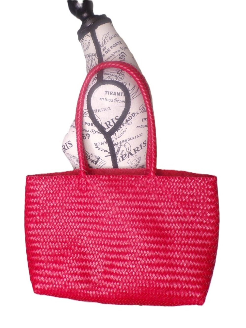 🆕MADEWELL Handwoven Large Leather Tote Handbag Red - Picture 7 of 10